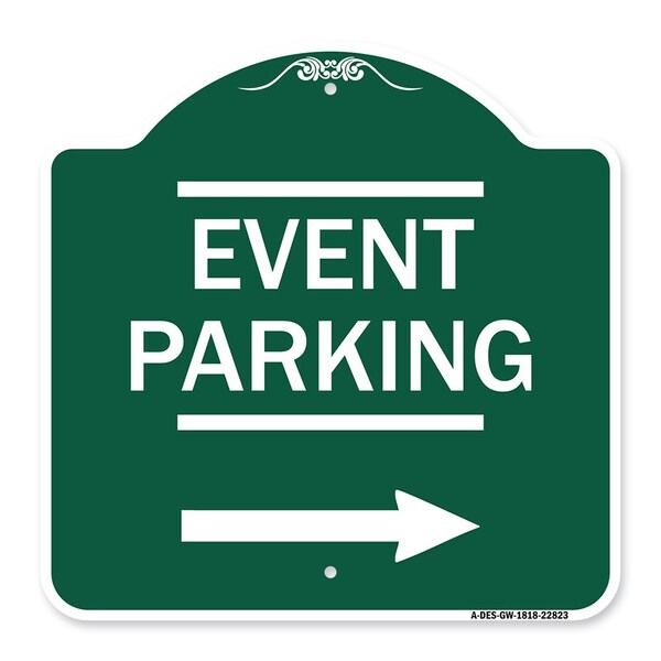 Thanks for Coming Turn Right for Exit Event Parking with Right Arrow, Green & White, GW-1818-22823